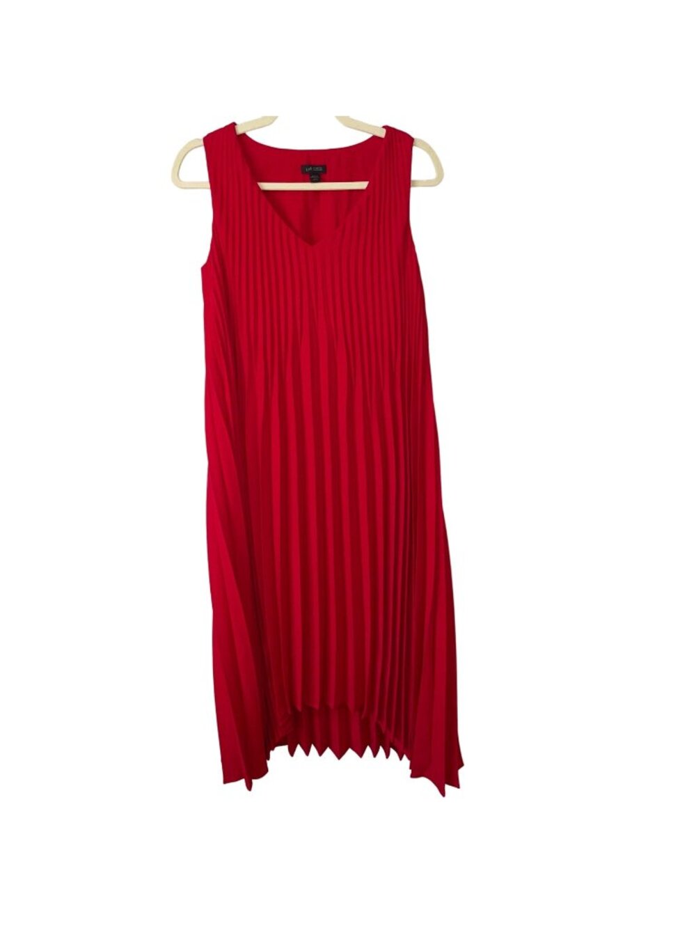 J. Jill Wearever Collection Red Pleated Sleeveless Dress Petite Size Small